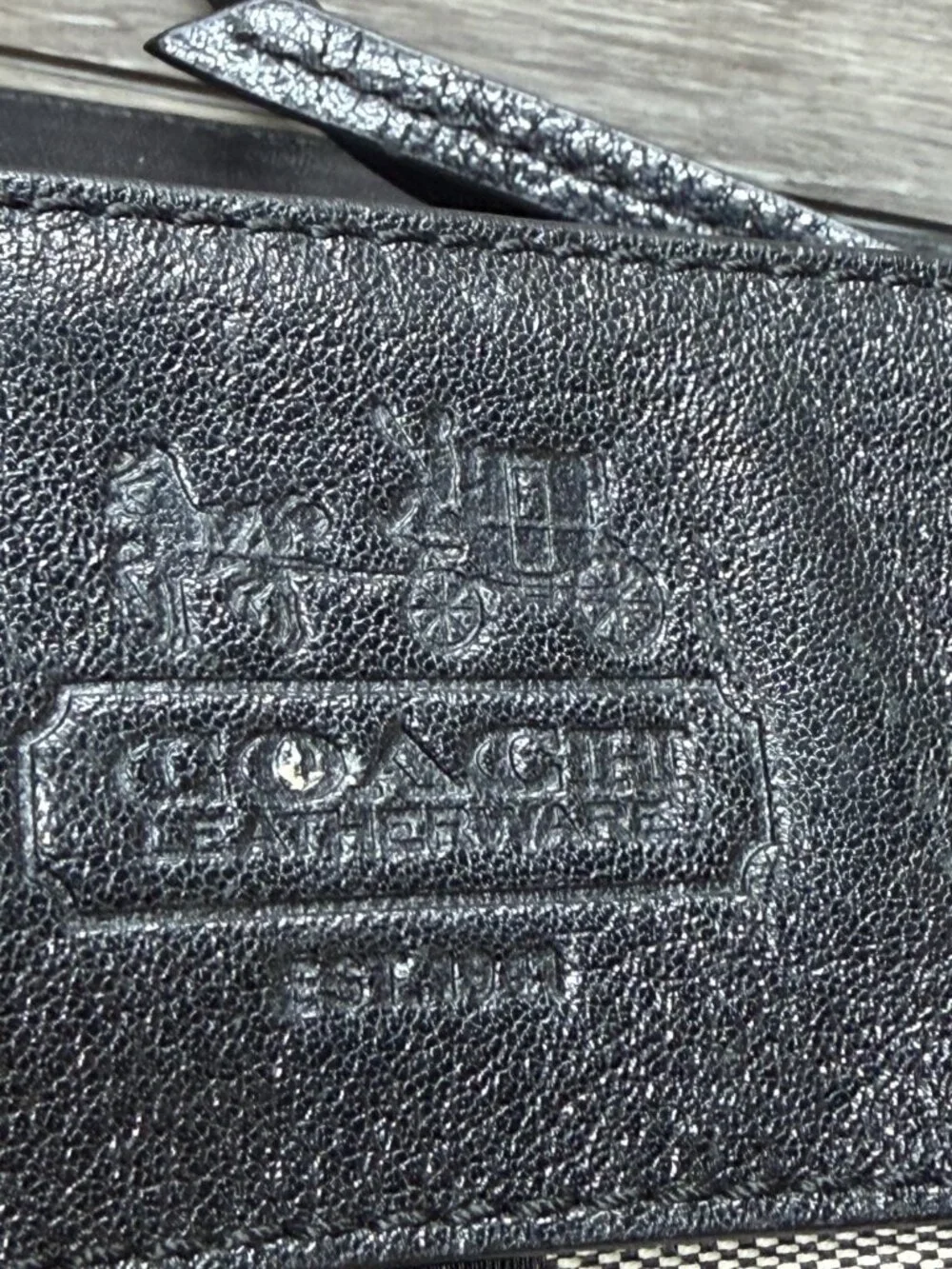 Coach 12657 Zoe Signature Black Gray Hobo Shoulder Bag Canvas Leather Y2K VTG
